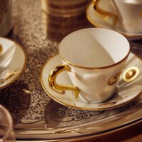 bernardaud ithaque or tea cup   saucer gold set of 6