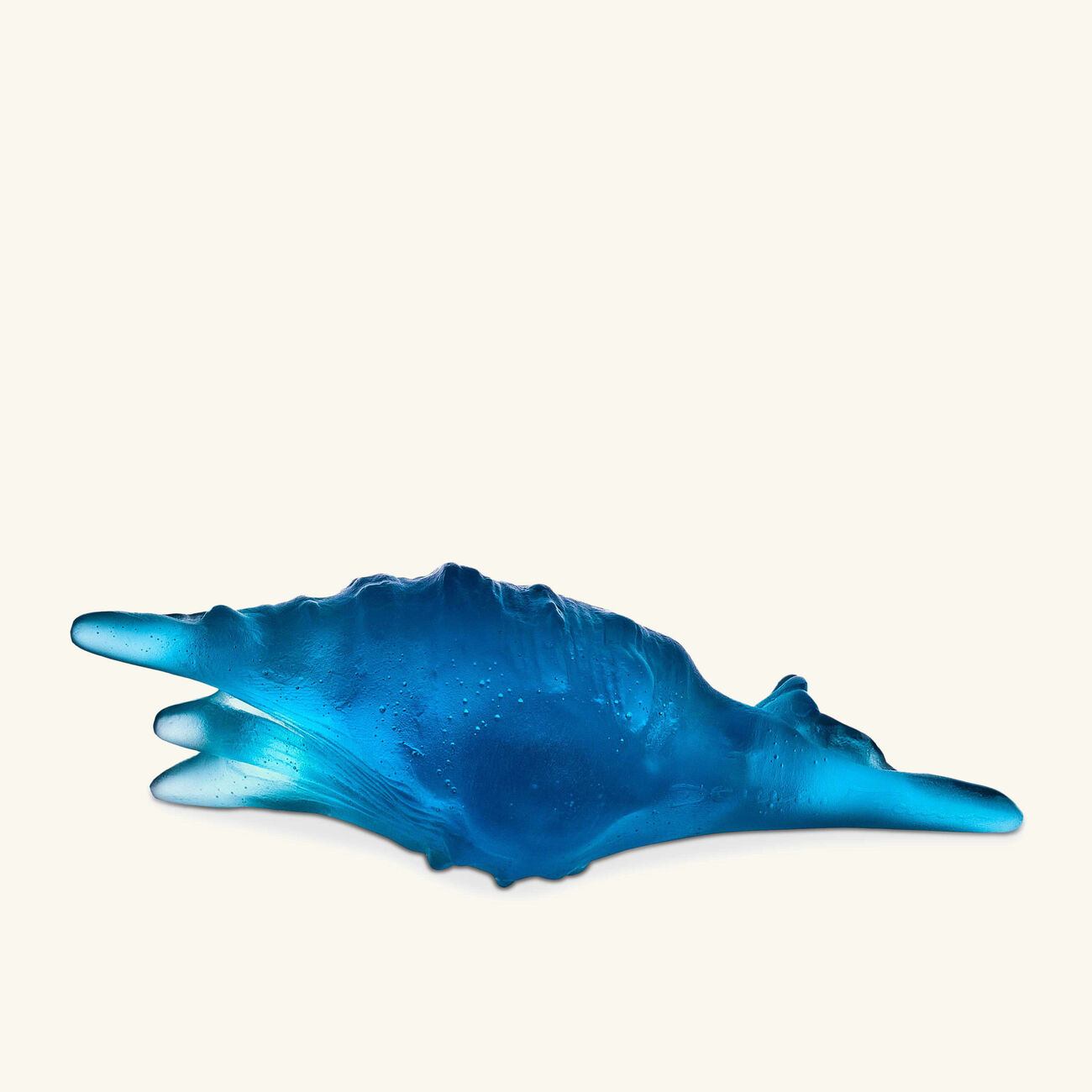 daum mer de corail shell figurine mini blue