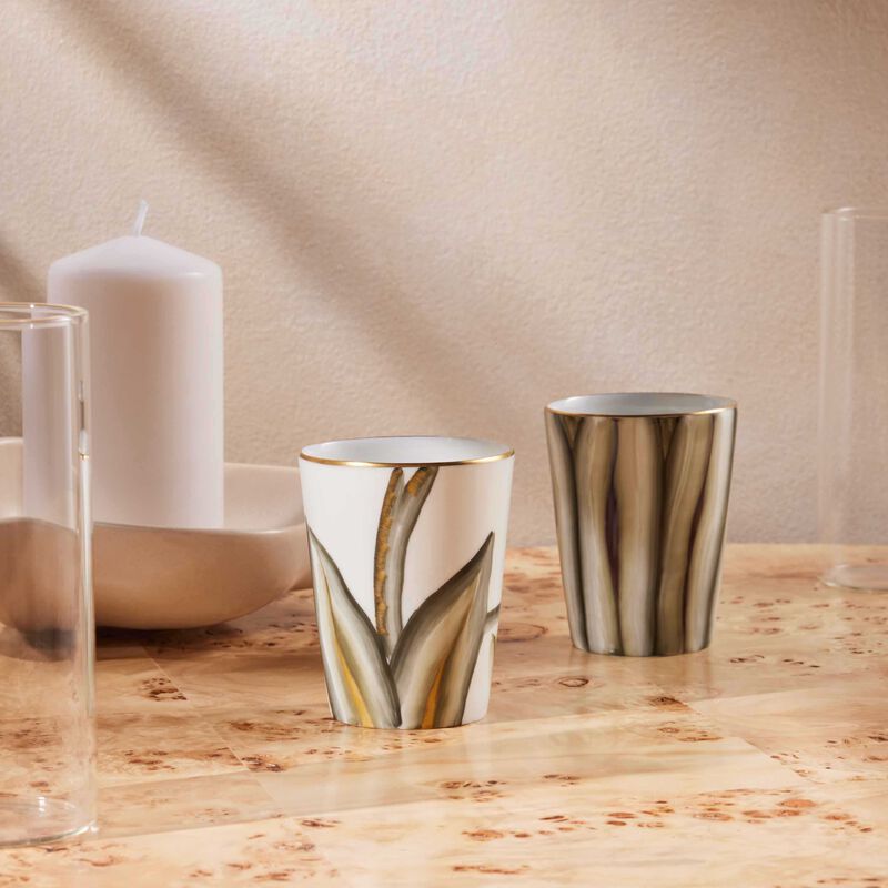 marie daage handpainted goblet glass green