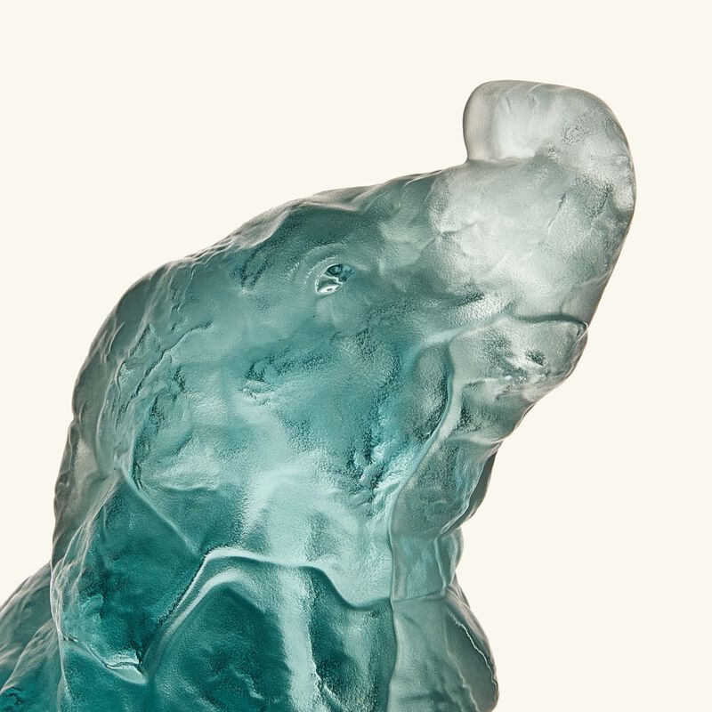 lalique terramineral baby elephant figurine mini blue