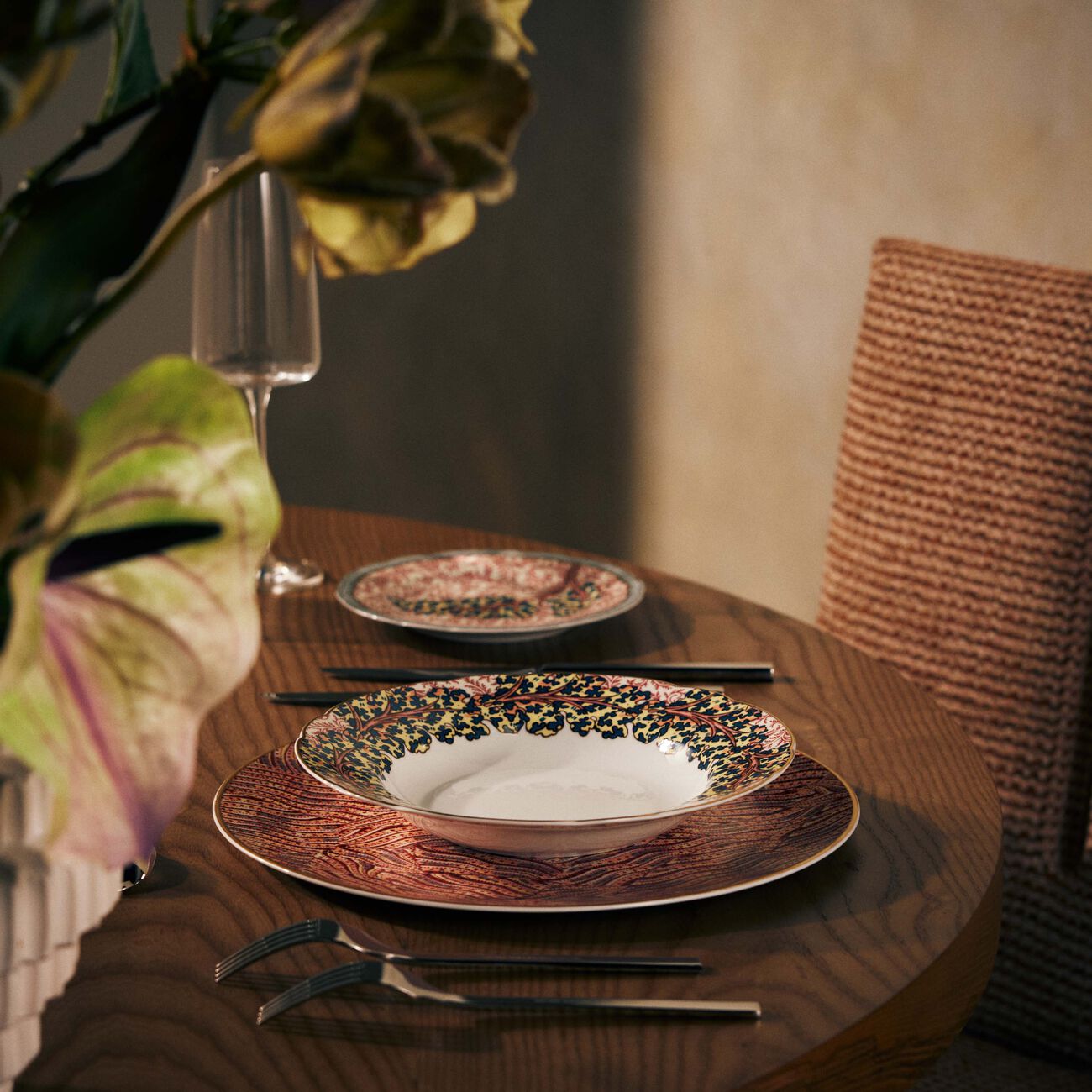 bernardaud collection braqueni  soup plate round red 23cm