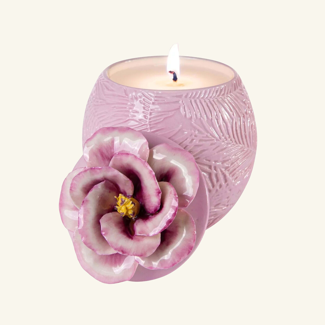 villari acapulco ibiscus candle pink