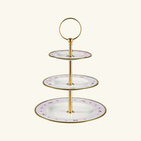 villari butterfly pastel pink 3 tier cake stand