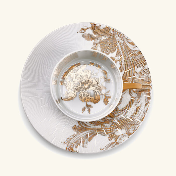 haviland stanislas tea cup   saucer gold set of 4