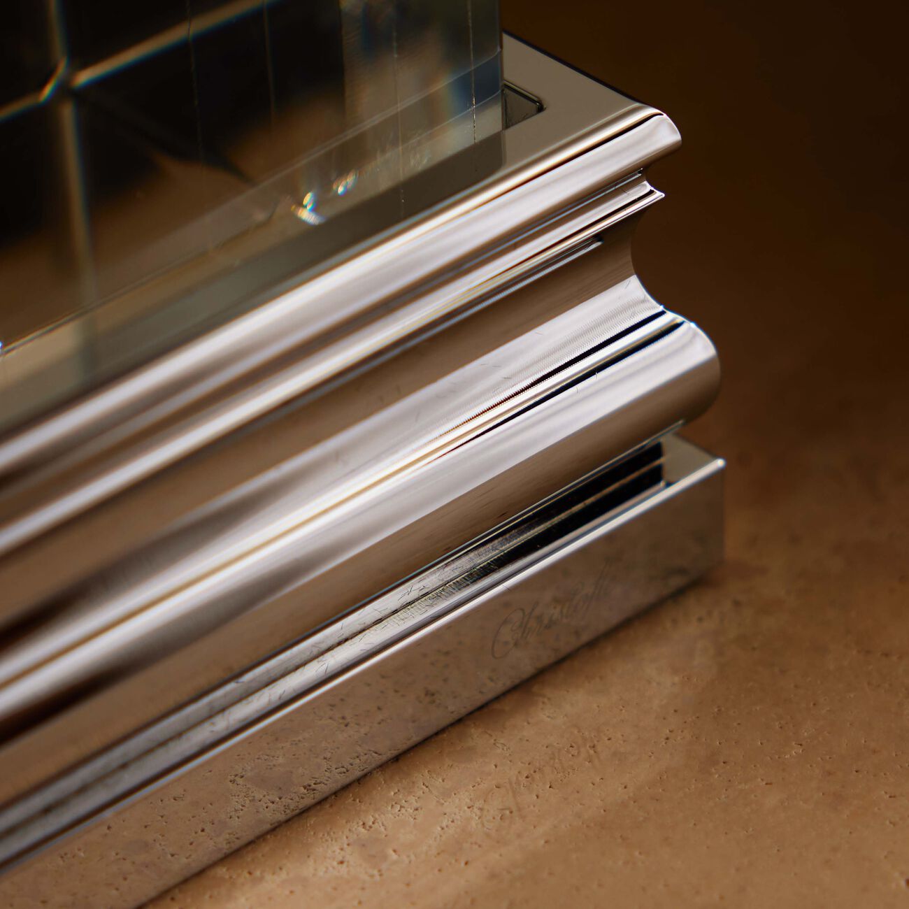 christofle perspectives vase rectangular medium clear