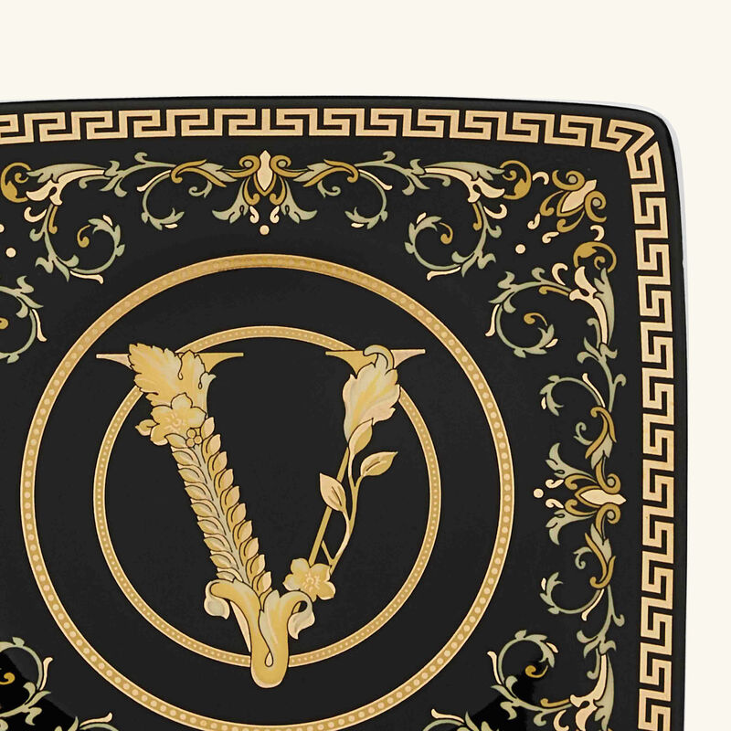 versace virtus gala trinket tray square black 15cm