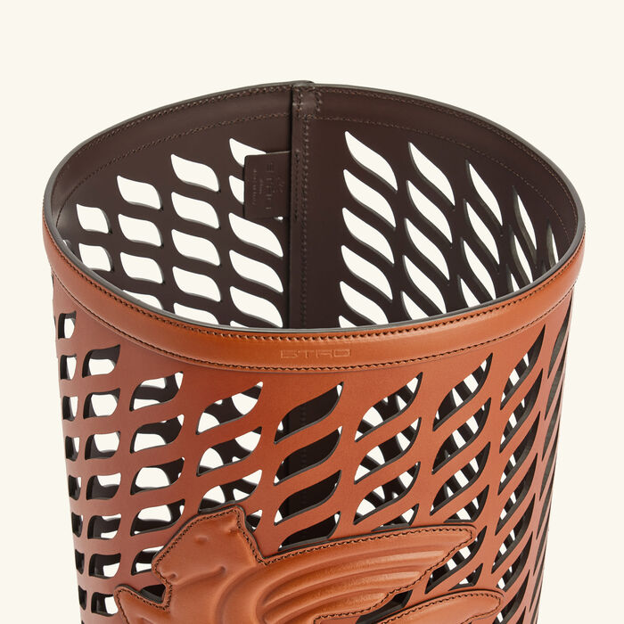 etro drill waste basket brown