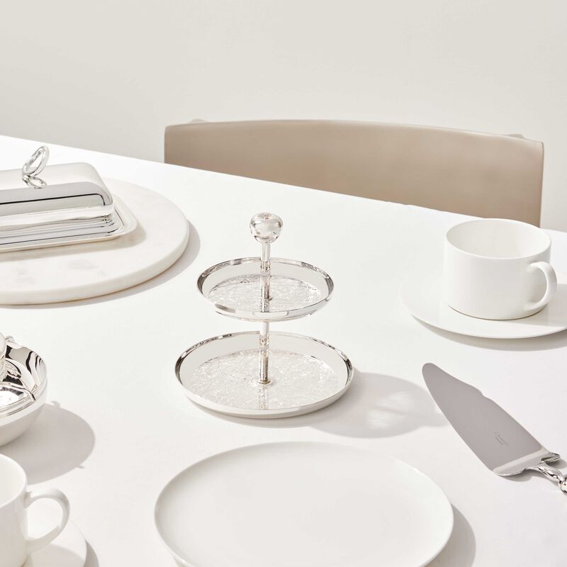 christofle jardin d eden cake stand 2 tier silver plated