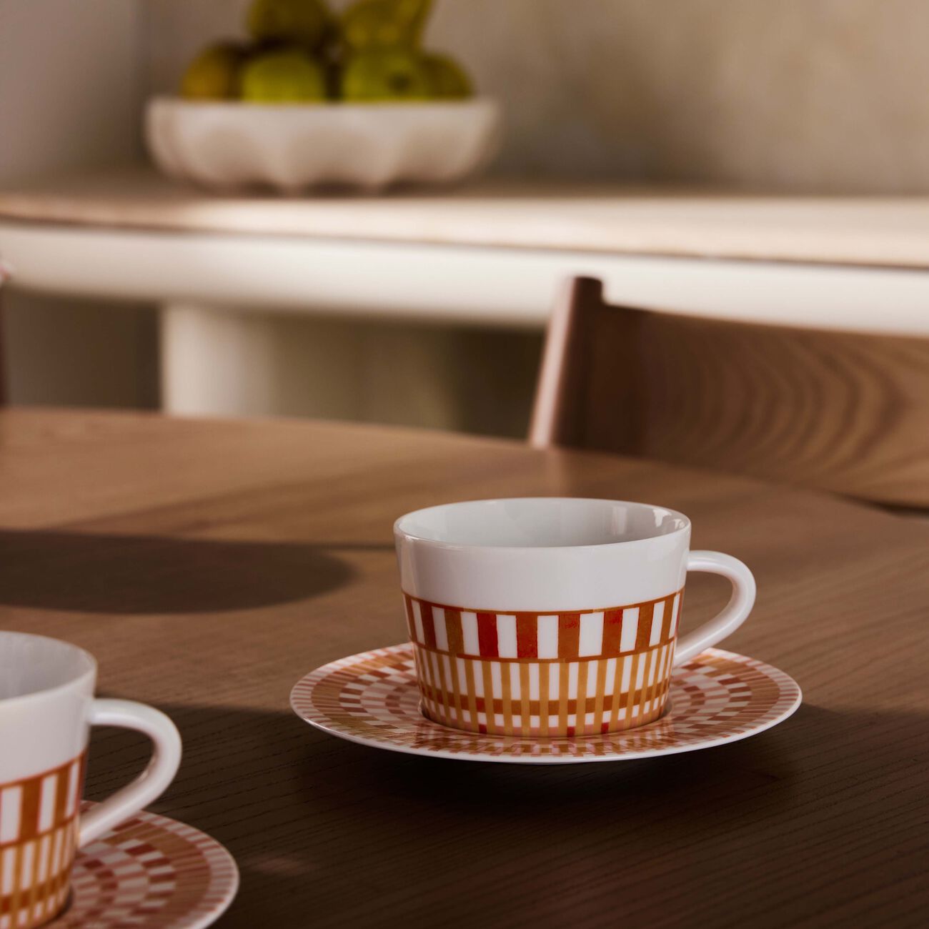 Terra Rosa Tea Cup & Saucer Orange Set Of 2 bernardaud terra rosa tea cup saucer orange set of 2