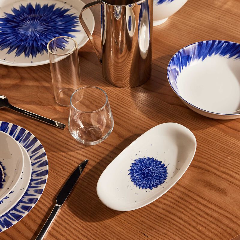 bernardaud in bloom serving platter oval blue 23cm