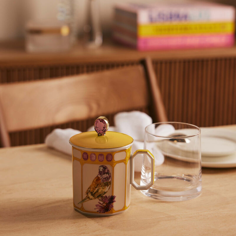 rosenthal idyllia mug with lid finch yellow