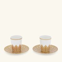 bernardaud venise coffee cup   saucer gold set of 2