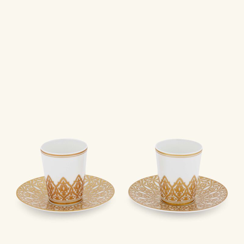 bernardaud venise coffee cup   saucer gold set of 2