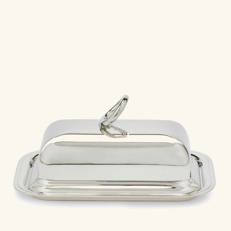 christofle vertigo butter dish silver plated