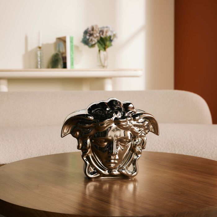 versace medusa grande vase medium silver