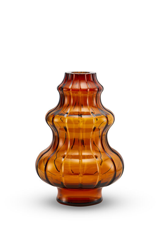 Power Vaso In Cristallo Cognac, large