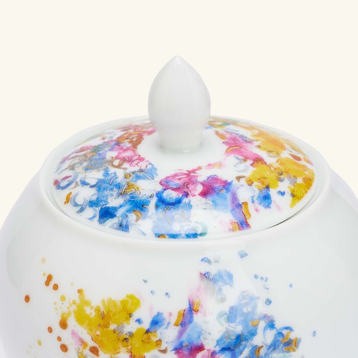 bernardaud bouquet de fleurs sugar bowl yellow