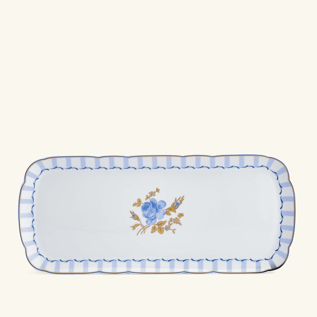 bernardaud brocante serving platter rectangular blue 38cm