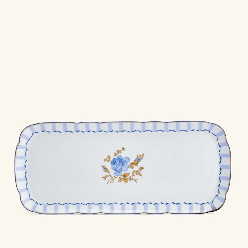 bernardaud brocante serving platter rectangular blue 38cm