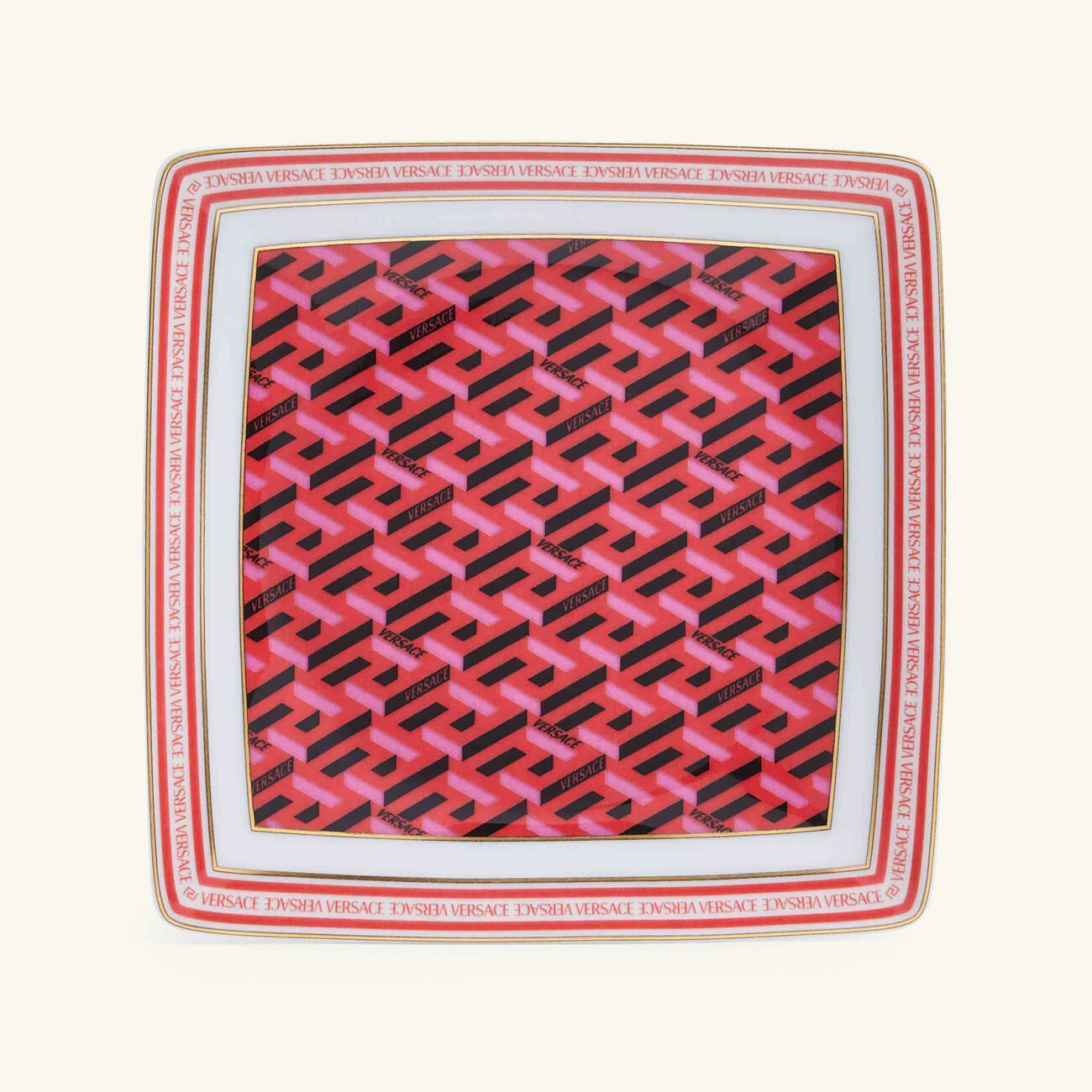 La Greca Trinket Tray Square Red versace la greca trinket tray square red