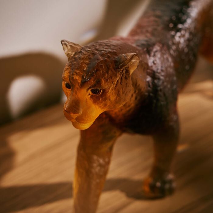 Jaipur Panther Sculpture Brown daum jaipur panther sculpture brown