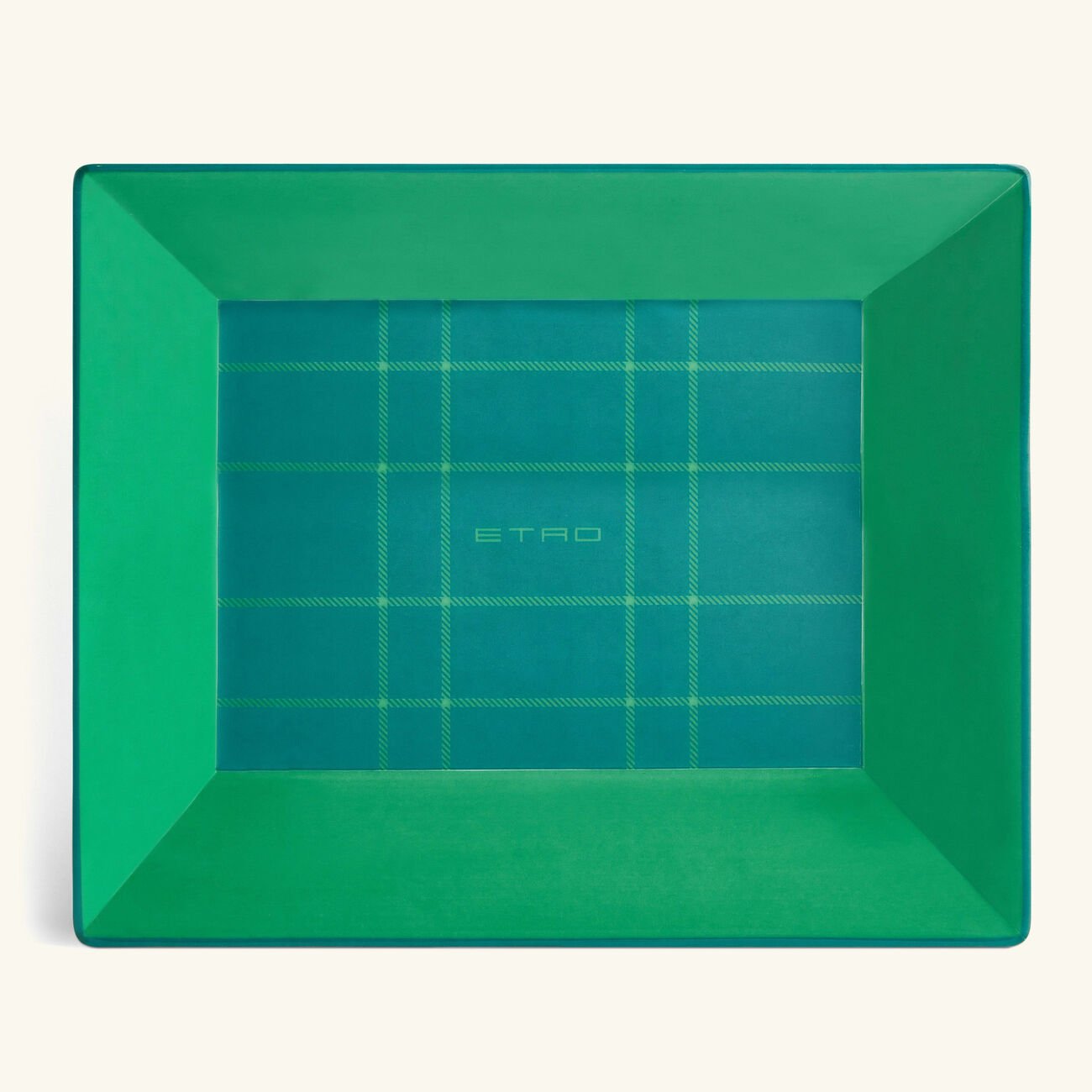 etro tartan trinket tray rectangular small green