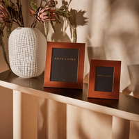 رالف لورين هوم إطار الصور بيدفورد غاريت جلد باللون البني بحجم 18x13 سم