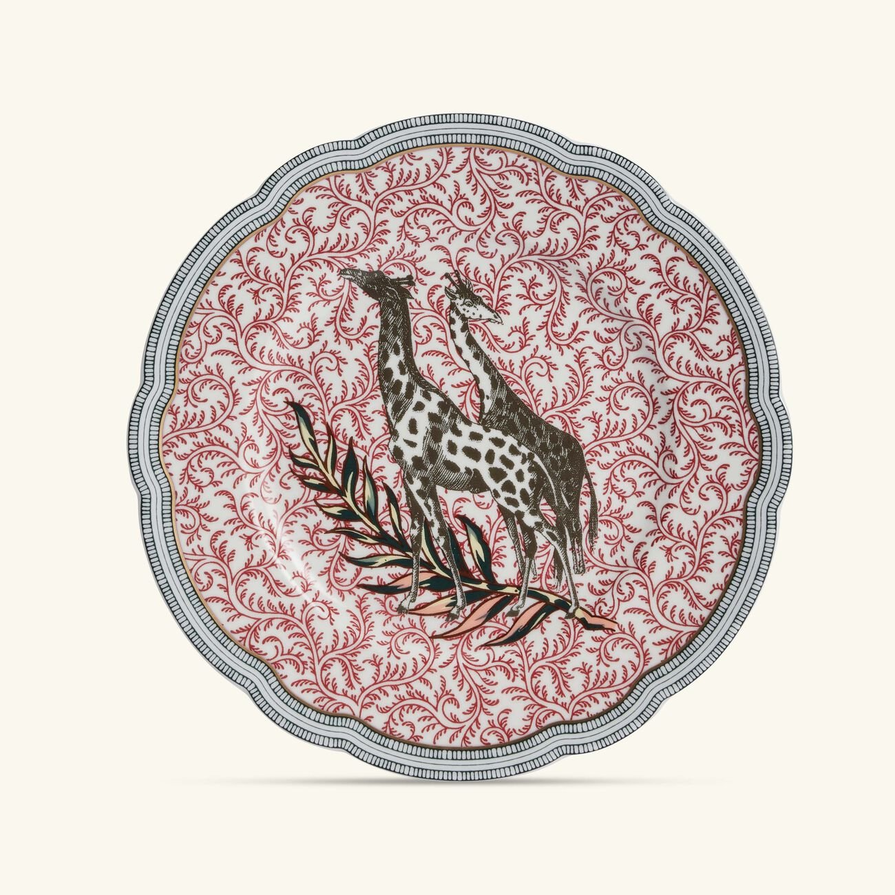 Collection Braquenié Dessert Plate Round Red 21cm Set of 4 bernardaud collection braqueni dessert plate round red 21cm set of 4