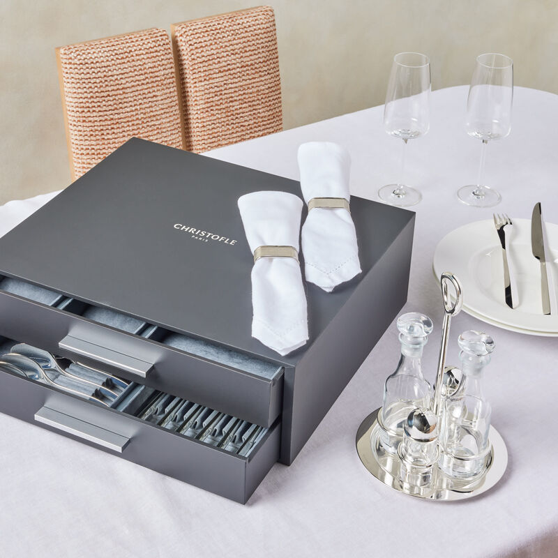 كريستوفل طقم الفضيات إنفيني مؤلف من 48 قطعة باللون الفضي