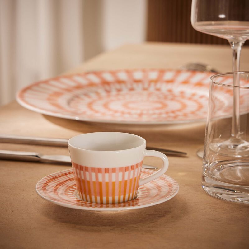 bernardaud terra rosa coffee cup   saucer orange set of 2