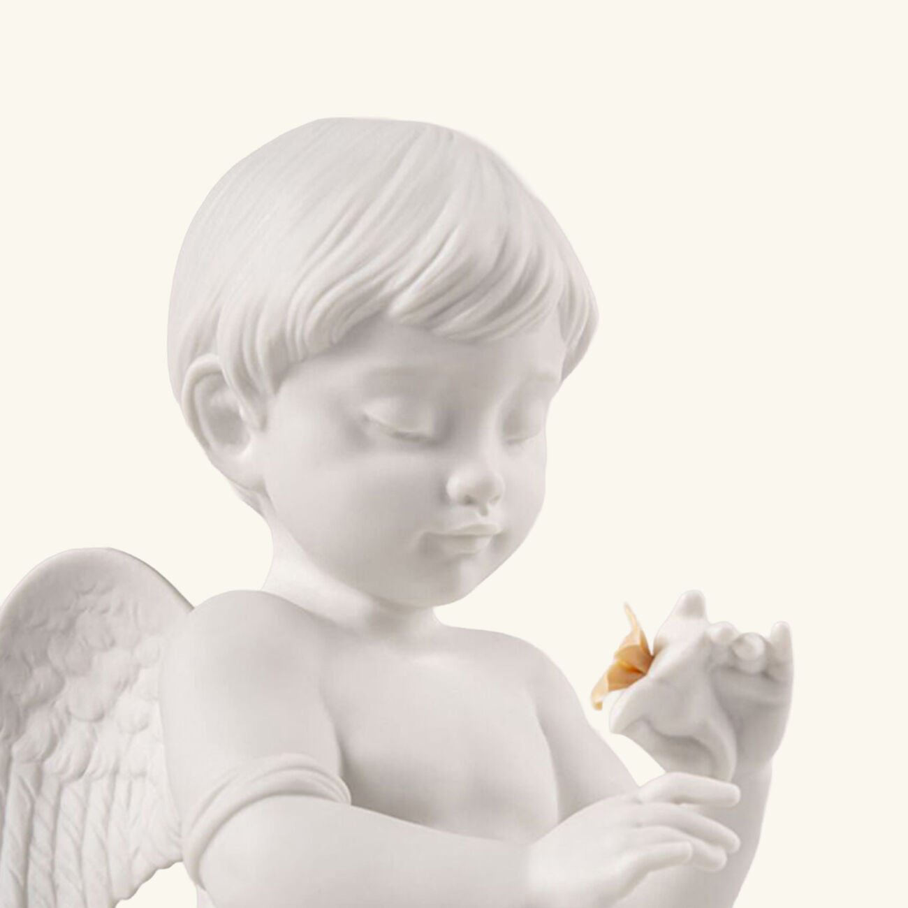 Angel With Flower Sculpture Small White lladro angel with flower sculpture small white