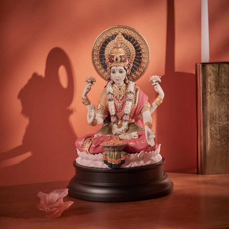 Goddess Lakshmi Sculpture Large Red lladro goddess lakshmi sculpture large red