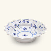 رويال كوبنهاغن طقم أطباق التقديم بلو فلوتد بلاين أبيض من ثلاثة أطباق