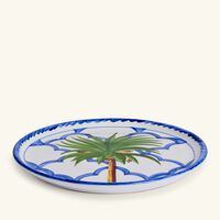 les ottomans ottomans palm dinner plate round blue 28cm