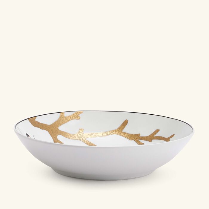 bernardaud aux oiseaux soup plate round gold 19cm
