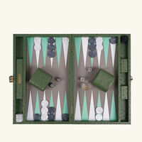vido forest green ostrich backgammon set