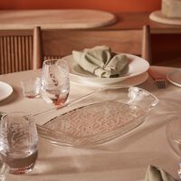 dimlaj thuluth serving plate rectangular clear 37cm