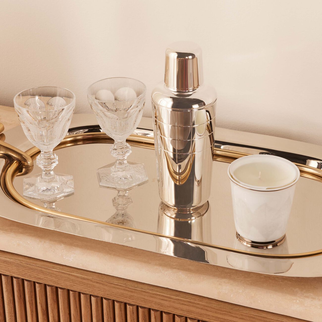 bernardaud silva tumbler with candle