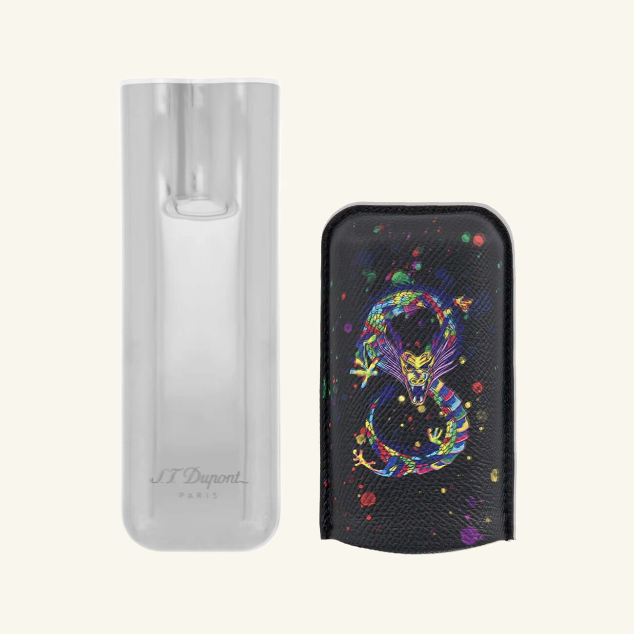 st dupont year of the dragon double cigar case black