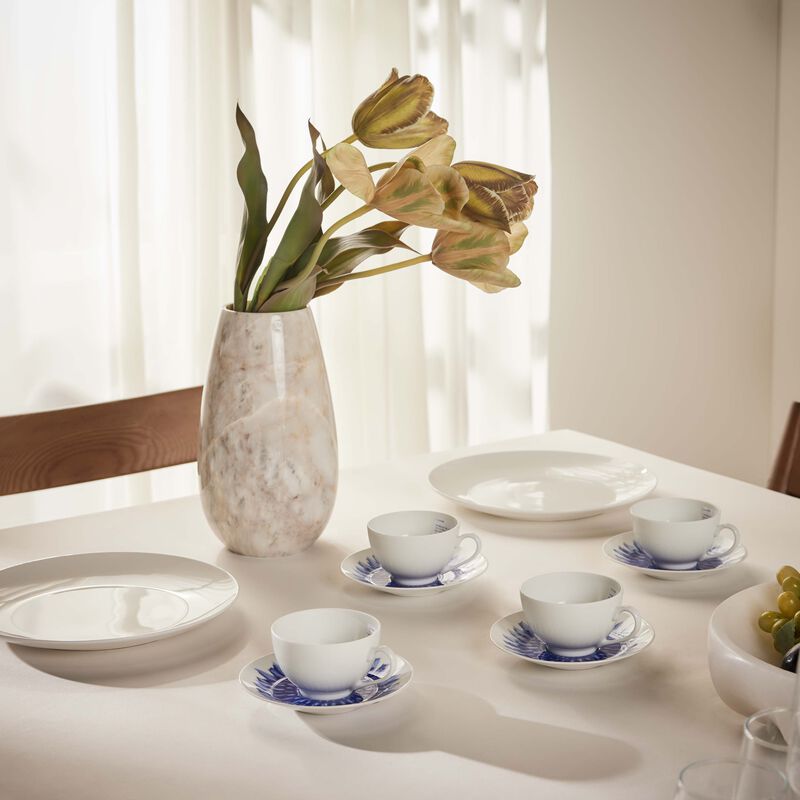In Bloom Coffee Cup & Saucer Blue Set Of 4 bernardaud in bloom coffee cup saucer blue set of 4
