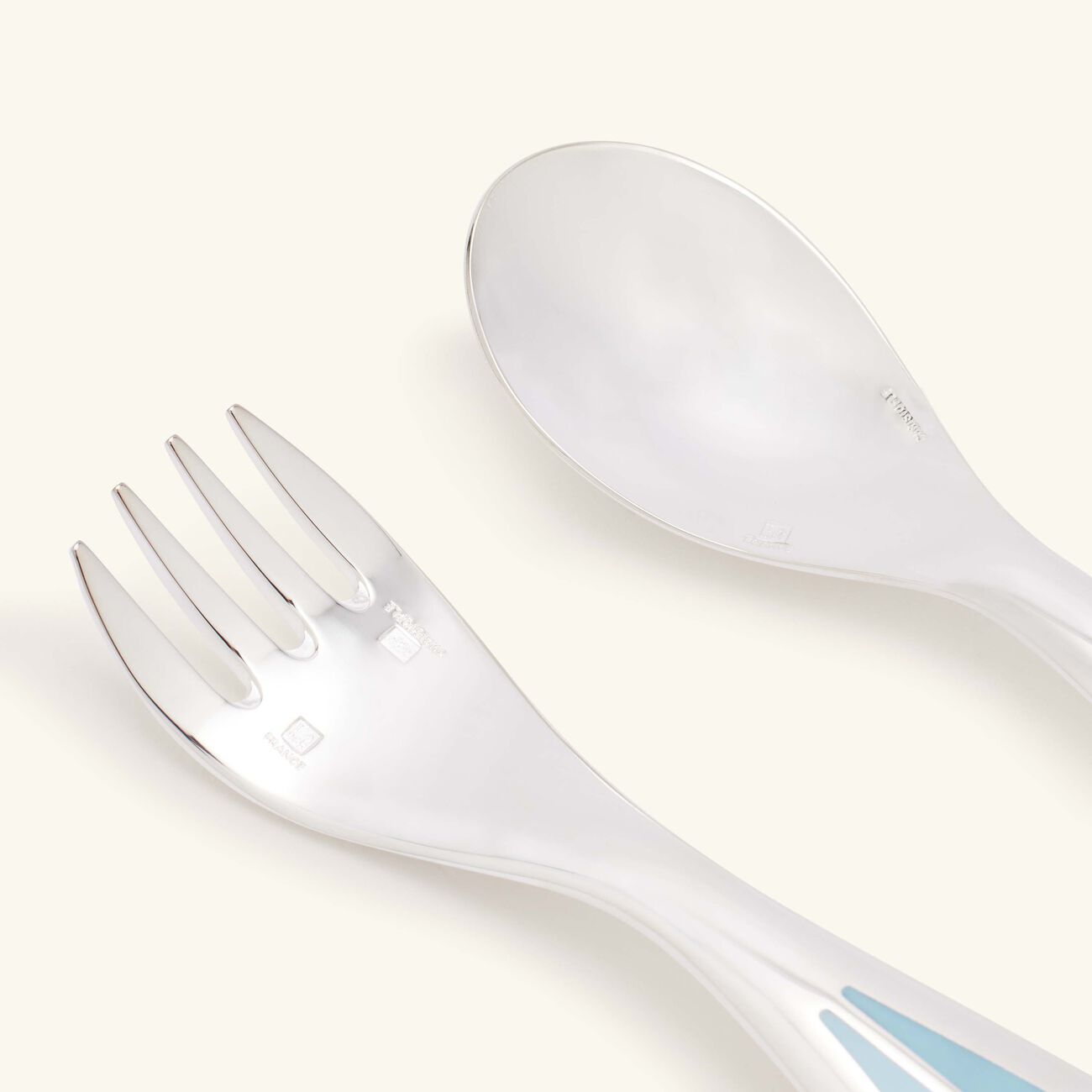 christofle quartz talisman baby flatware blue set of 2