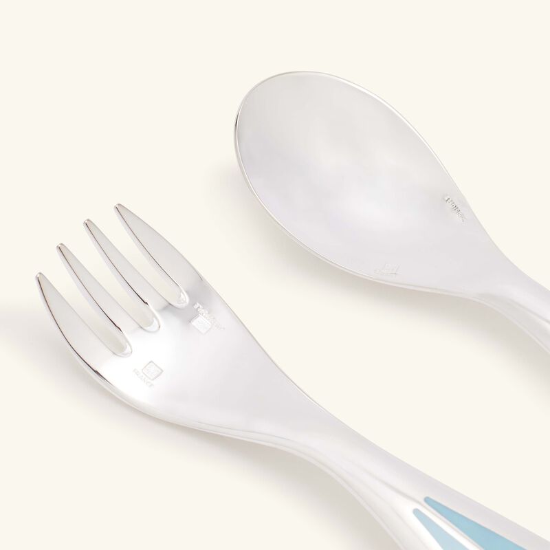christofle quartz talisman baby flatware blue set of 2