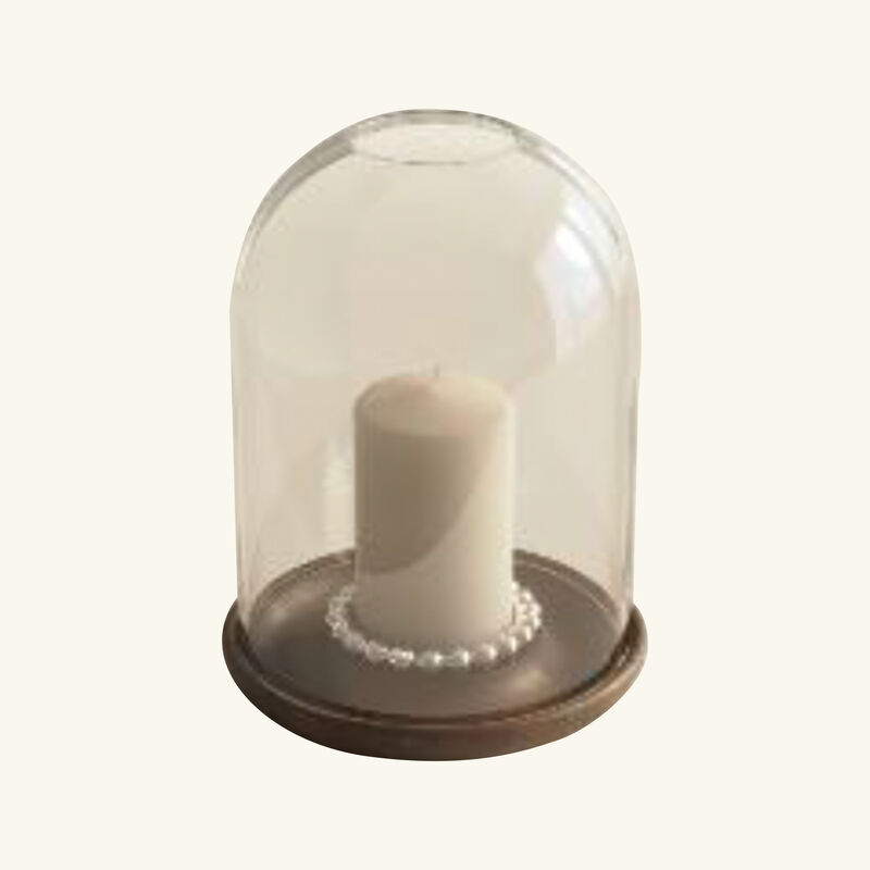 كريستوفل حامل الشموع بيرل هوريكان من خشب الجوز   بالحجم الكبير، 29 سم