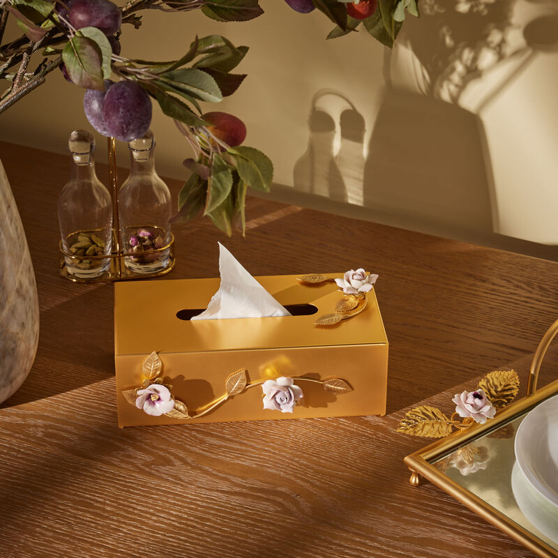 villari versaille tissue box gold