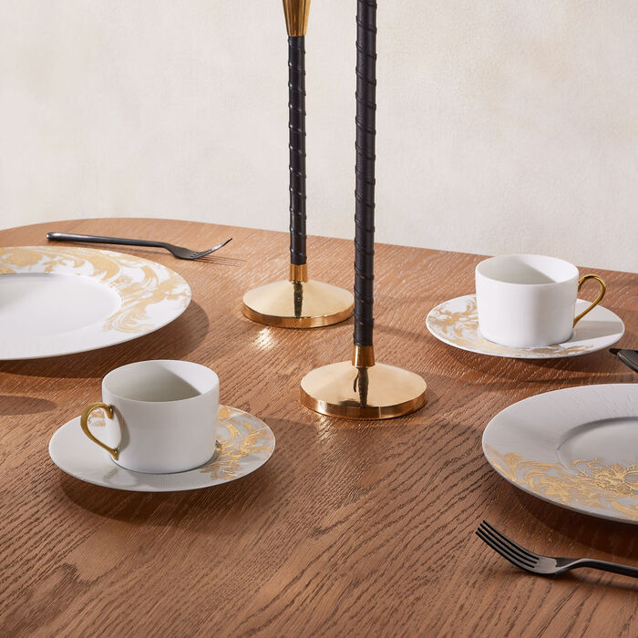 haviland stanislas tea cup   saucer gold set of 4