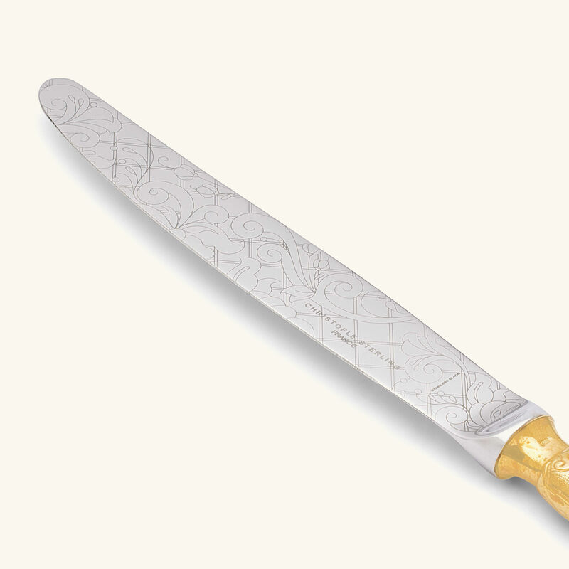 christofle marly dinner knife silver plated gold