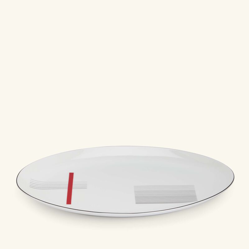 bernardaud oscar serving platter oval red 33cm