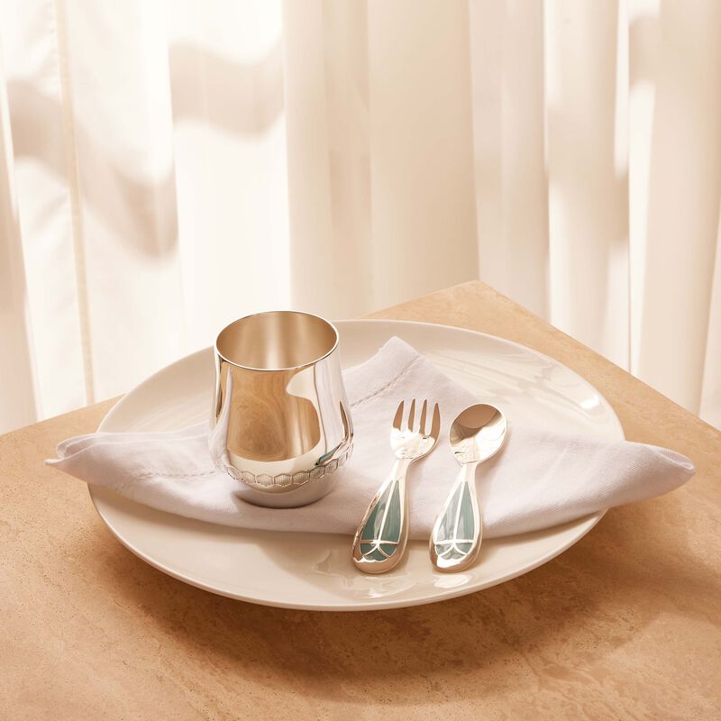 christofle quartz talisman baby flatware blue set of 2