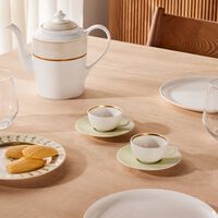 Cronos Amande Coffee Cup & Saucer White Set Of 2 bernardaud cronos amande coffee cup saucer white set of 2