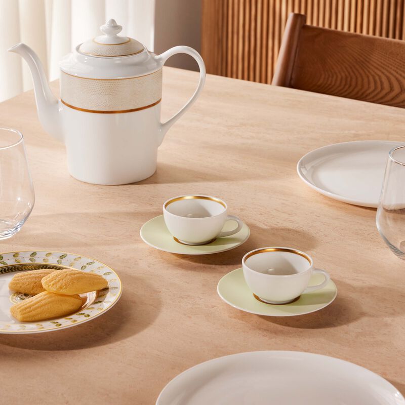 Cronos Amande Coffee Cup & Saucer White Set Of 2 bernardaud cronos amande coffee cup saucer white set of 2